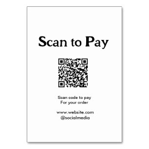 Tarjeta De Mesa Escanear para pagar el pedido código QR agregar si