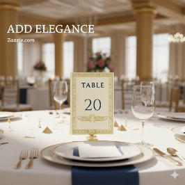 Tarjeta De Mesa Escarabajo Egipcio y Borde Dorado – Editable