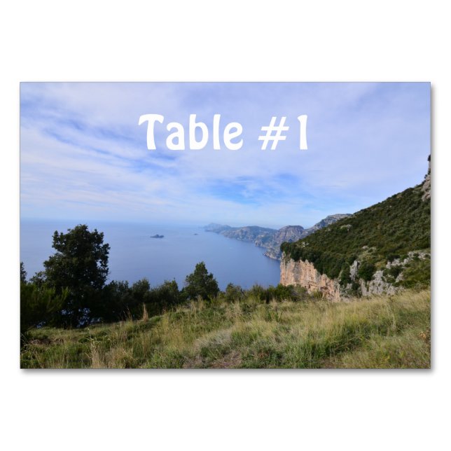 Tarjeta De Mesa Escena de la costa de Amalfi en Italia (Anverso)