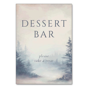 Tarjeta De Mesa Escena serena de bosque con acuarela en tonos past