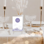 Tarjeta De Mesa Escenario de acuarela de Lavanda Forestal de Invie<br><div class="desc">Tarjeta de número de mesa de boda de invierno con diseño de acuarela pintoresco en tonos de lavanda y gris. El paisaje montañoso de la nieve está rodeado de pinos. El número de tabla es editable y se muestra en ambos lados. Si desea buscar productos que coincidan, visite mi colección...</div>