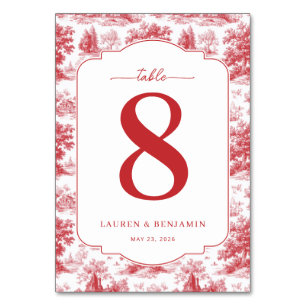 Tarjeta De Mesa Escenas pastorales rojas elegantes