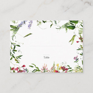 Tarjeta De Mesa Escort Boda de flores silvestres de verano moderno