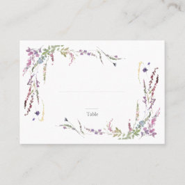 Tarjeta De Mesa Escort, Boda de flores silvestres púrpura