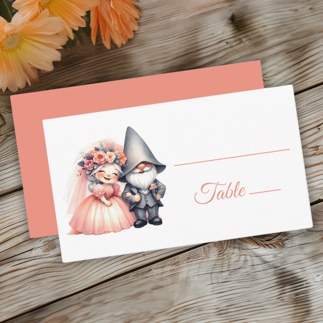 Tarjeta De Mesa Escort Boda Naranja de Gnome Woodland (Subido por el creador)
