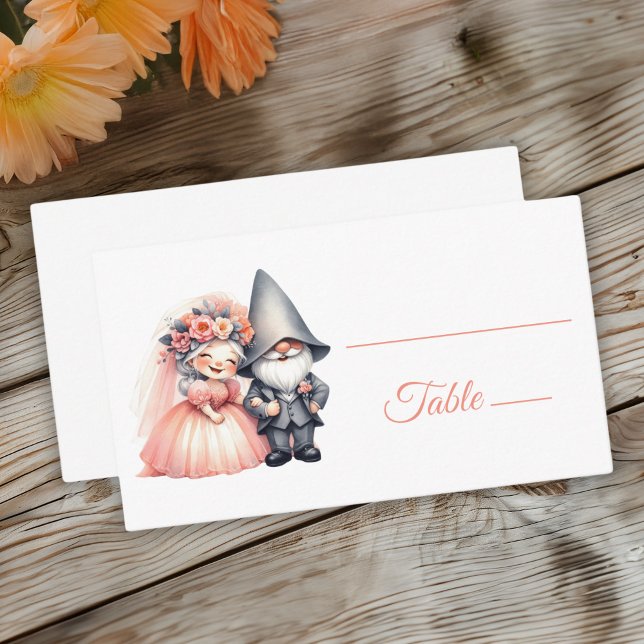 Tarjeta De Mesa Escort Boda Naranja de Gnome Woodland (Subido por el creador)