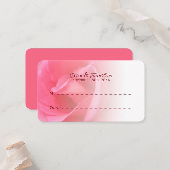 Tarjeta De Mesa Escort de mesa rosa (Anverso/Reverso In Situ)