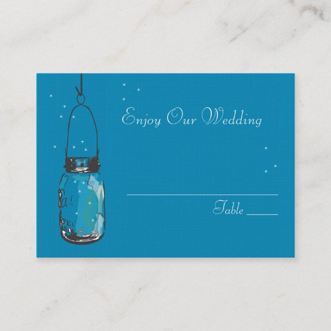 Tarjeta De Mesa Escort Seasons Fireflies & Mason Jar (Anverso)