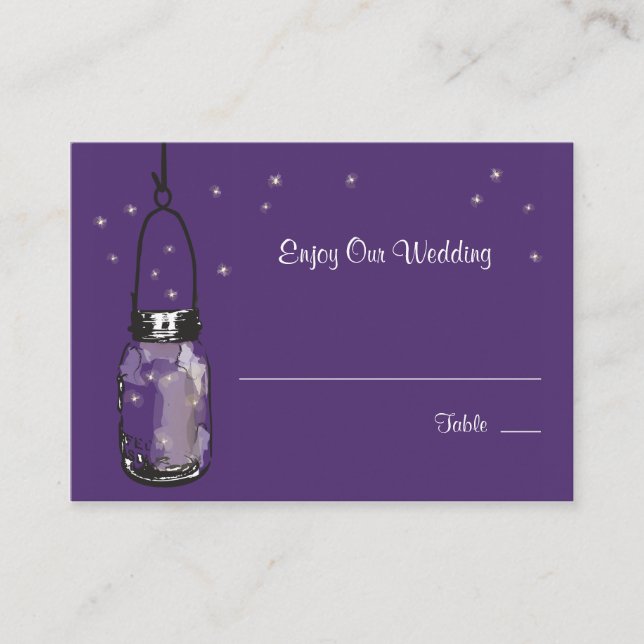 Tarjeta De Mesa Escort Seasons Fireflies & Mason Jar (Anverso)