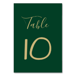 Tarjeta De Mesa Escudo de oro monogramado y Boda verde forestal