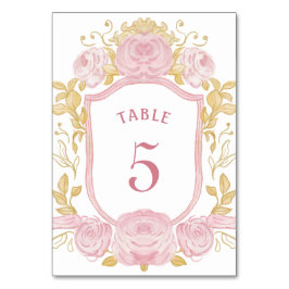 Tarjeta De Mesa Escudo de Rosas de acuarela