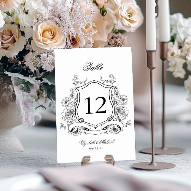 Tarjeta De Mesa Escudo floral Boda victoriano elegante (Subido por el creador)
