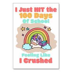 Tarjeta De Mesa Escuela de 100 días, acabo de golpear y aplastar l