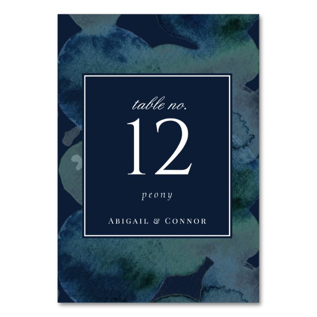 Tarjeta De Mesa Esmeralda abstracta de acuarela marina moderna (Anverso)