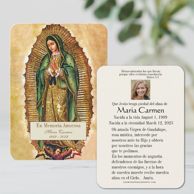 Tarjeta De Mesa España Guadalupe María Oración Funeral Santa Tarje (Subido por el creador)