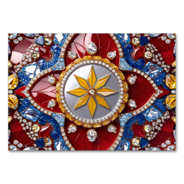 Tarjeta de mesa especial con colombianos (Anverso)