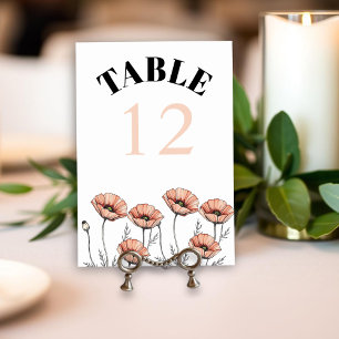 Tarjeta De Mesa Espías rosas pimienta rosa flores silvestres boda 