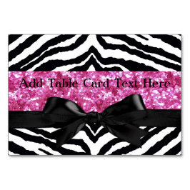 Tarjeta De Mesa Espuma rosa caliente zebra de chica