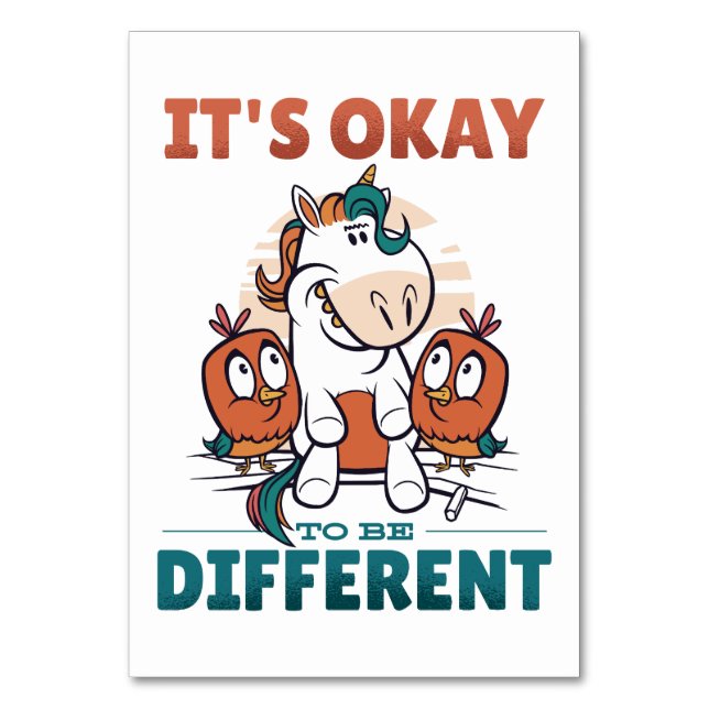 Tarjeta De Mesa Está bien ser una invitación diferente (Anverso)