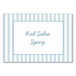 Tarjeta De Mesa Estación de alimentos Rótulo Blue Stripe Beach Cum