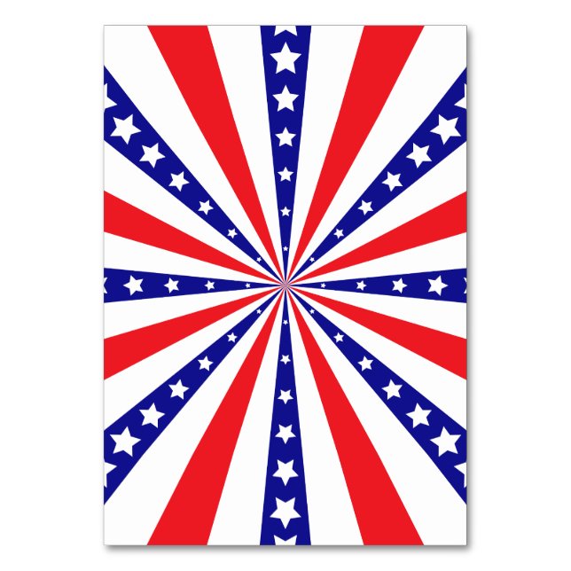 Tarjeta De Mesa Estallido de sol patriótico (Anverso)