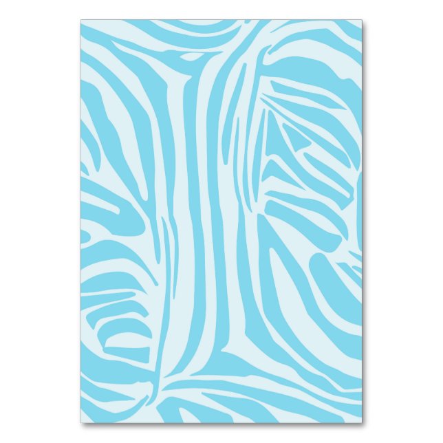 Tarjeta De Mesa Estampado de cebra azul y blanco en negrita (Anverso)
