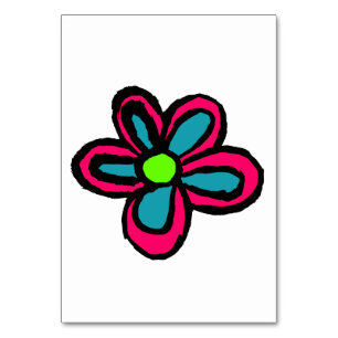 Tarjeta De Mesa Estatuilla de dibujos animados de flores