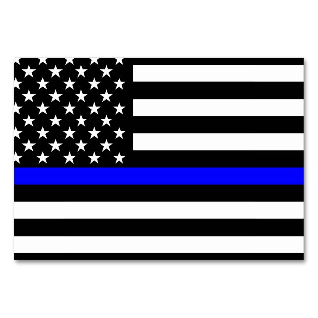 Tarjeta De Mesa Estilo americano delgado de la línea azul (Anverso)