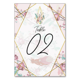 Tarjeta De Mesa Estilo Boho rosa 2