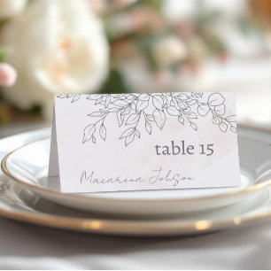 Tarjeta De Mesa Estilo de carpas color agua de Rubor con floral de