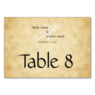 Tarjeta De Mesa Estilo de cosecha monograma de casamiento personal