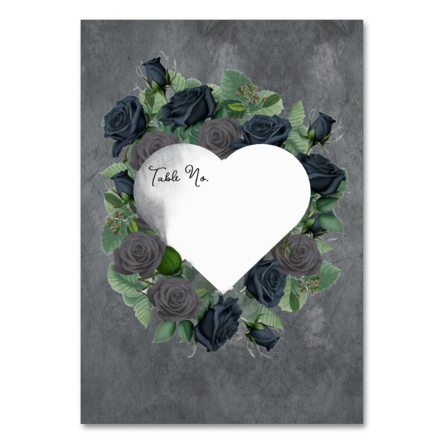 Tarjeta De Mesa Estilo gótico floral oscuro (Anverso)