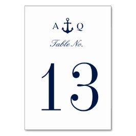 Tarjeta De Mesa Estilo Náutico Negrita Número de tabla Boda mínimo