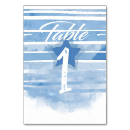 Tarjeta De Mesa Estrella y franjas azules patrióticas, 4 de julio