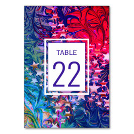 Tarjeta De Mesa ESTRELLAS DE NAVIDAD Abstracto Invierno Morado PER