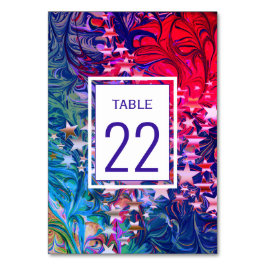 Tarjeta De Mesa ESTRELLAS DE NAVIDAD Abstracto Invierno Morado PER