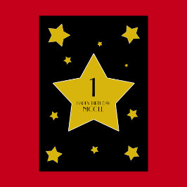 Tarjeta De Mesa Estrellas de películas de la fiesta de cumpleaños 
