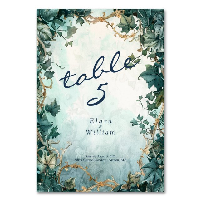 Tarjeta De Mesa Eternal Grace Elven Boda (Anverso)