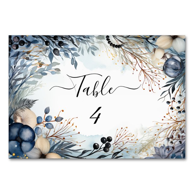 Tarjeta De Mesa Ethereal Delicate Watercolor Serene Foliage (Anverso)