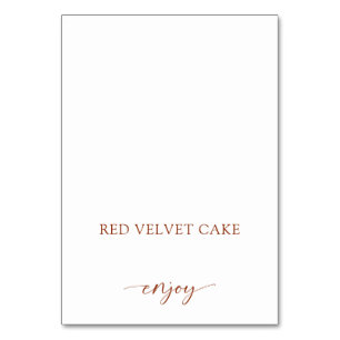 Tarjeta De Mesa Etiqueta de comida con sabor Boda Buffet Terracota
