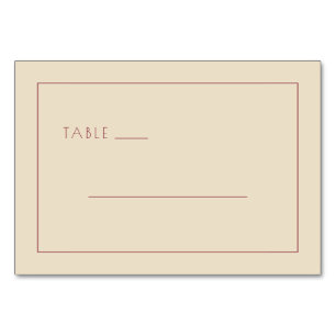 Tarjeta De Mesa Etiqueta de mesa beige minimalista
