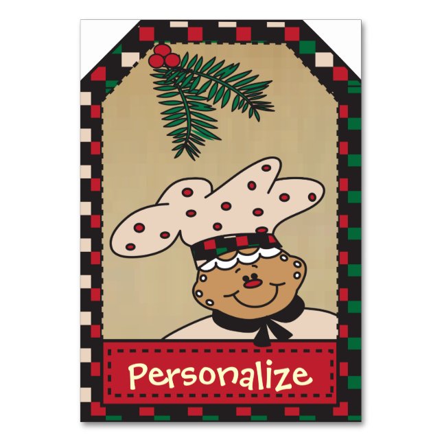 Tarjeta De Mesa Etiqueta Jumbo Gingerbread Gift (Anverso)