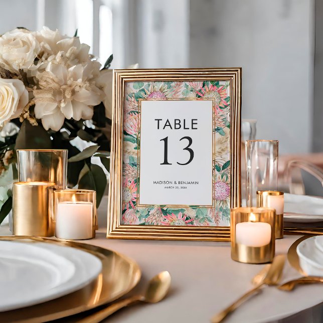 Tarjeta De Mesa Eucalipto Botánico Proteas Hierba Pampas Boda (Subido por el creador)