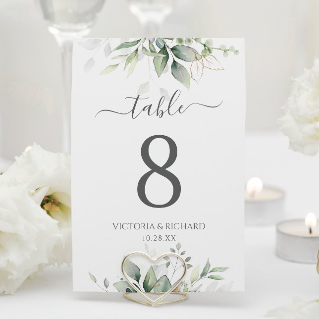 Tarjeta De Mesa Eucalipto Botánico Verdor Agua Elegante (Subido por el creador)