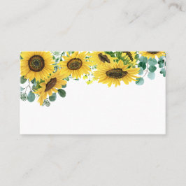 Tarjeta De Mesa Eucalipto color de agua y Boda de girasoles