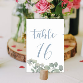 Tarjeta De Mesa Eucalipto Dusty Blue Boda