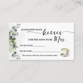 Tarjeta De Mesa Eucalipto Matcha Cuántos Besos para la Sra. Card