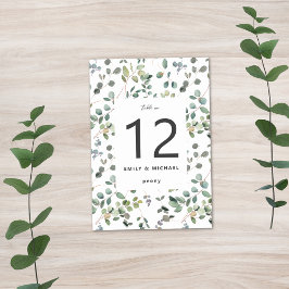 Tarjeta De Mesa Eucalipto Minimalista contemporáneo