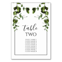 Eucalipto ruso deja nombres de invitados Bodas