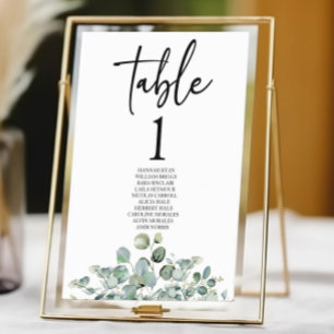 Tarjeta De Mesa Eucalipto Verde Jardín Botánico Sale Boda